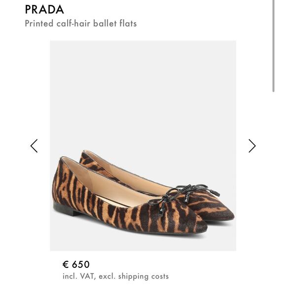 Prada Leopard-Print Calf Hair Ballet Flats sz. 36 eu - Picture 10 of 10